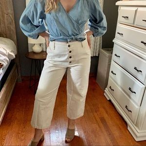 J. Crew Button-Up Wide Leg Pants